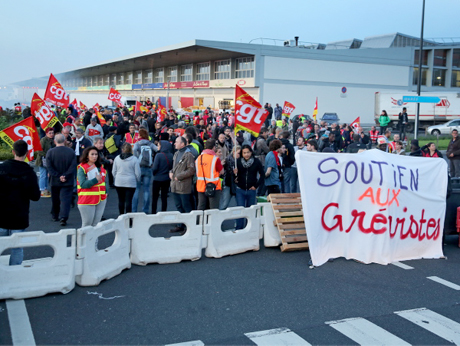 Blocage CGT à Rungis
