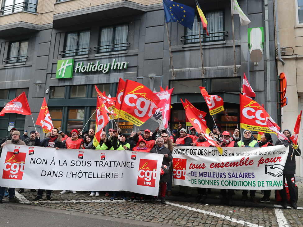 Les salarié·e·s d’Holiday Inn manifestent jusqu’à Bruxelles