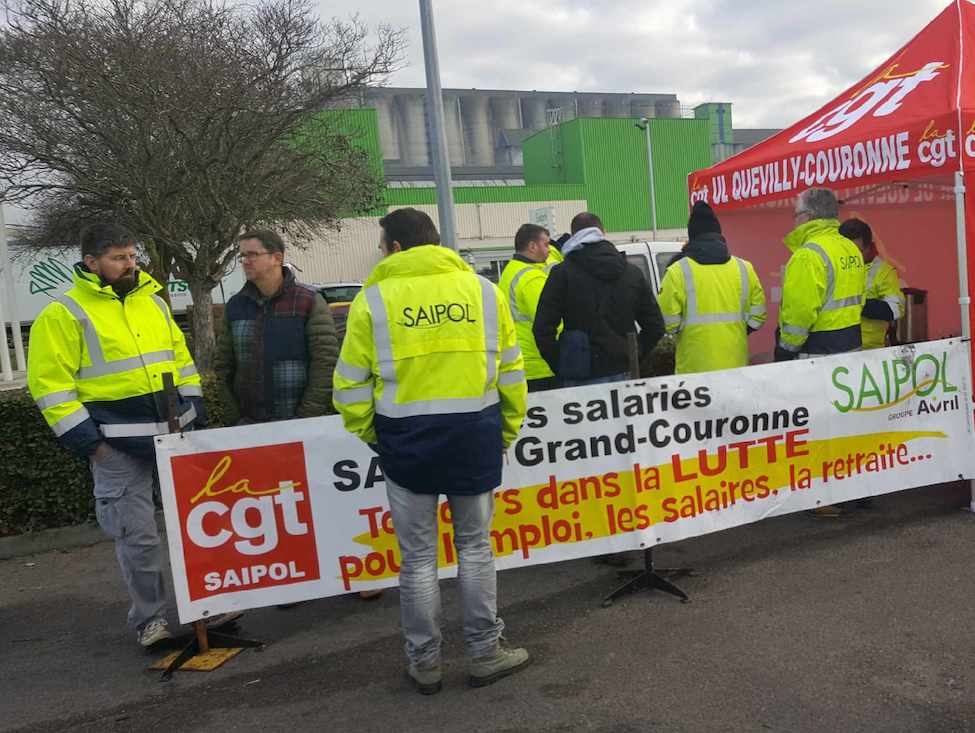 Les ouvriers de Saipol en Normandie en grève pour les salaires
