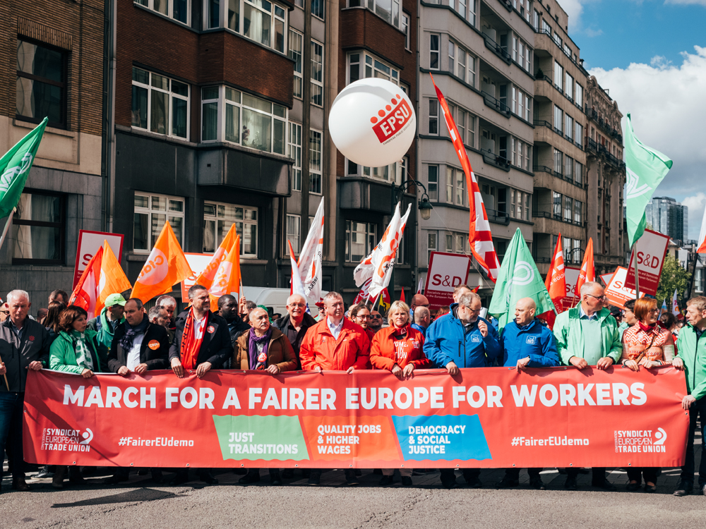 Euro-manifestation syndicale à Bruxelles